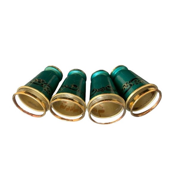 Mid Century Enamel Kiddish Cups Set of 4 // Sabbath Wine Grape Juice Glasses - Picture 2 of 8